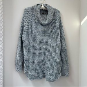 Free People Blue Cowl Neck Sweater